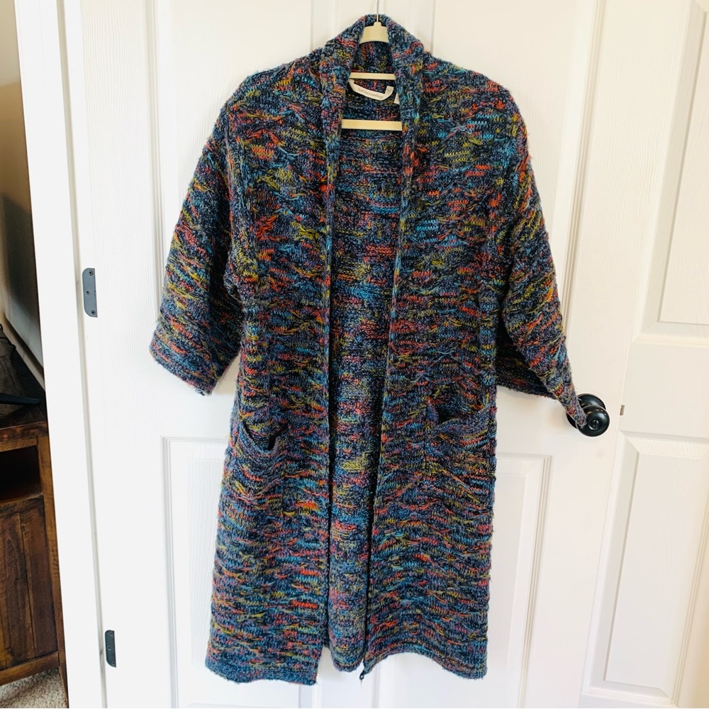 Soft Surroundings Confetti Multi Color Knit Long Cardigan Sweater One Size